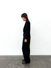 Load image into Gallery viewer, ESCADA NAVY TAILORED WOOL JUMPSUIT WITH VELVET COLLAR
