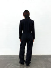 Load image into Gallery viewer, ESCADA NAVY TAILORED WOOL JUMPSUIT WITH VELVET COLLAR