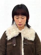 Load image into Gallery viewer, ESCADA BROWN LEATHER SHEARLING JACKET