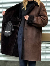 Load image into Gallery viewer, JIL SANDER DARK BROWN SHEARLING COAT