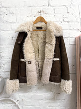 Load image into Gallery viewer, ESCADA BROWN LEATHER SHEARLING JACKET