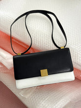 Load image into Gallery viewer, 2012 CELINE BLACK AND WHITE LONG SHOULDER BOX BAG