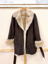 Load image into Gallery viewer, RENE LEZARD DARK BROWN LEATHER SHEARLING JACKET