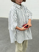 Load image into Gallery viewer, JIL SANDER SHORT-SLEEVE STRIPED COTTON SHIRT