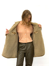Load image into Gallery viewer, PRADA HOODED SHEARLING LEATHER COAT