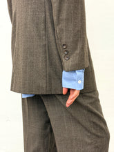 Load image into Gallery viewer, LAURÉL BY ESCADA BROWN PINSTRIPE WOOL SUIT