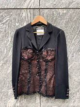 Load image into Gallery viewer, 1990 MOSCHINO COUTURE BLACK/BROWN CORSET BLAZER