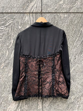 Load image into Gallery viewer, 1990 MOSCHINO COUTURE BLACK/BROWN CORSET BLAZER
