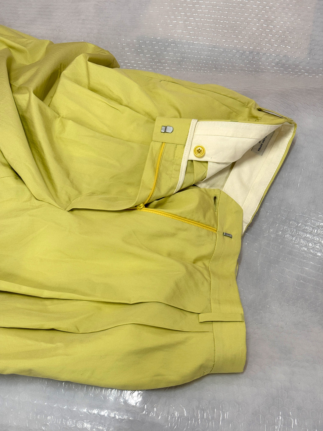 DRIES VAN NOTEN TAILORED PANTS IN LIME