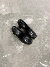 Load image into Gallery viewer, PRADA BLACK HEELED PENNY LOAFER (38)
