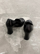 Load image into Gallery viewer, PRADA BLACK HEELED PENNY LOAFER (38)
