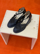 Load image into Gallery viewer, DRIES VAN NOTEN DARK BLUE LEATHER WEDGES
