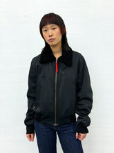 Load image into Gallery viewer, DARK BLUE PRADA BOMBER BLOUSON SHEARLING JACKET
