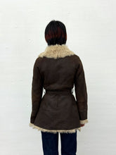 Load image into Gallery viewer, RENE LEZARD DARK BROWN LEATHER SHEARLING JACKET
