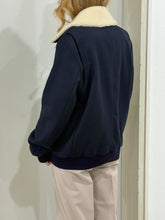 Load image into Gallery viewer, MAISON MARGIELA DARK BLUE BLOUSON JACKET WITH SHEARLING
