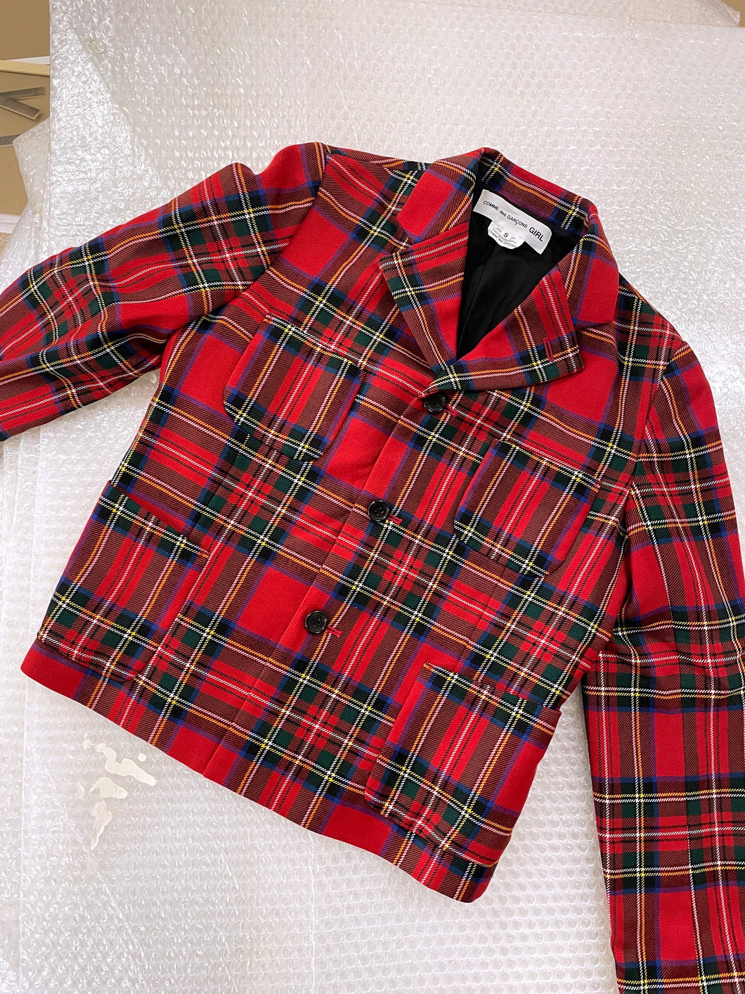 COMME DES GARÇONS CHECKED WOOL JACKET