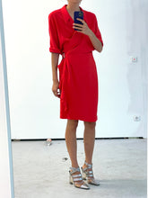 Load image into Gallery viewer, THIERRY MUGLER RED WRAP DRESS
