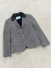Load image into Gallery viewer, PRADA CHECKED BLAZER WITH LEATHER COLLAR

