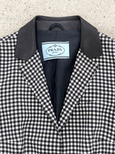 Load image into Gallery viewer, PRADA CHECKED BLAZER WITH LEATHER COLLAR
