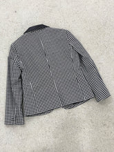 Load image into Gallery viewer, PRADA CHECKED BLAZER WITH LEATHER COLLAR
