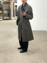 Load image into Gallery viewer, YVES SAINT LAURENT GREY/BROWN LEATHER TRENCH COAT
