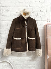 Load image into Gallery viewer, ESCADA BROWN LEATHER SHEARLING JACKET

