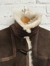 Load image into Gallery viewer, ESCADA BROWN LEATHER SHEARLING JACKET
