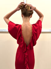 Load image into Gallery viewer, MOSCHINO OPEN BACK SILK VOLANT DRESS
