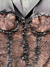 Load image into Gallery viewer, 1990 MOSCHINO COUTURE BLACK/BROWN CORSET BLAZER
