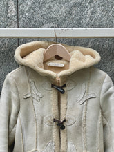 Load image into Gallery viewer, PRADA BEIGE HOODED SHEARLING LEATHER JACKET
