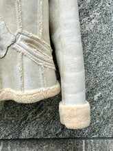 Load image into Gallery viewer, PRADA BEIGE HOODED SHEARLING LEATHER JACKET

